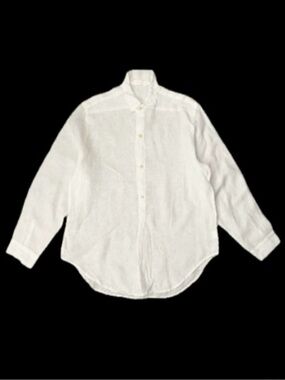 CP Shades White Linen Tunic 1/3 Buttoned Top